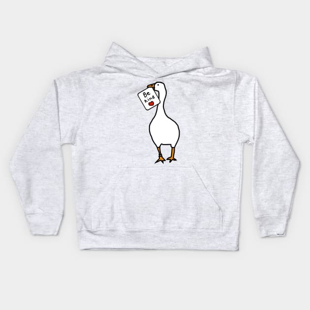 Game Goose of Kindness says Be Kind Kids Hoodie by ellenhenryart